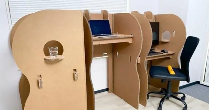 A Japanese company invents a modular cardboard desk

