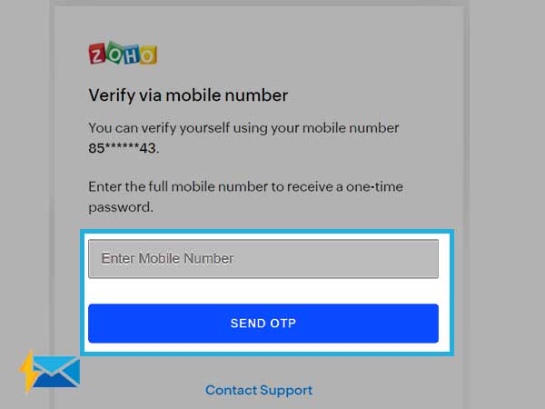 Zoho Mail Identity Verification Page