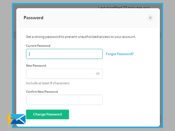 Create new account password