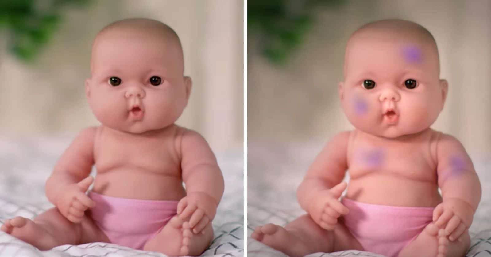 VIDEO.  Verbal Abuse: This doll is bruised when spoken to her badly