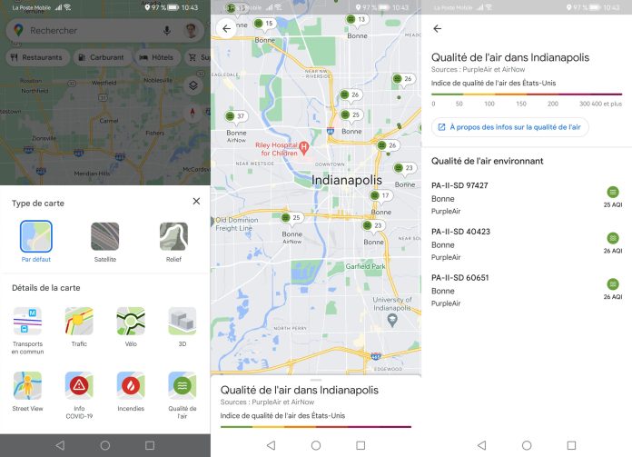 In the United States, Google Maps users can now consult air quality

