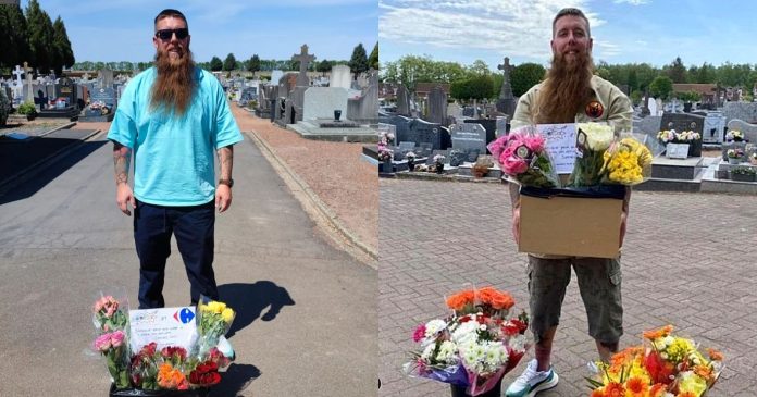  VIDEO.  In Lens, he collects unsold flowers to make the graves of cemeteries bloom


