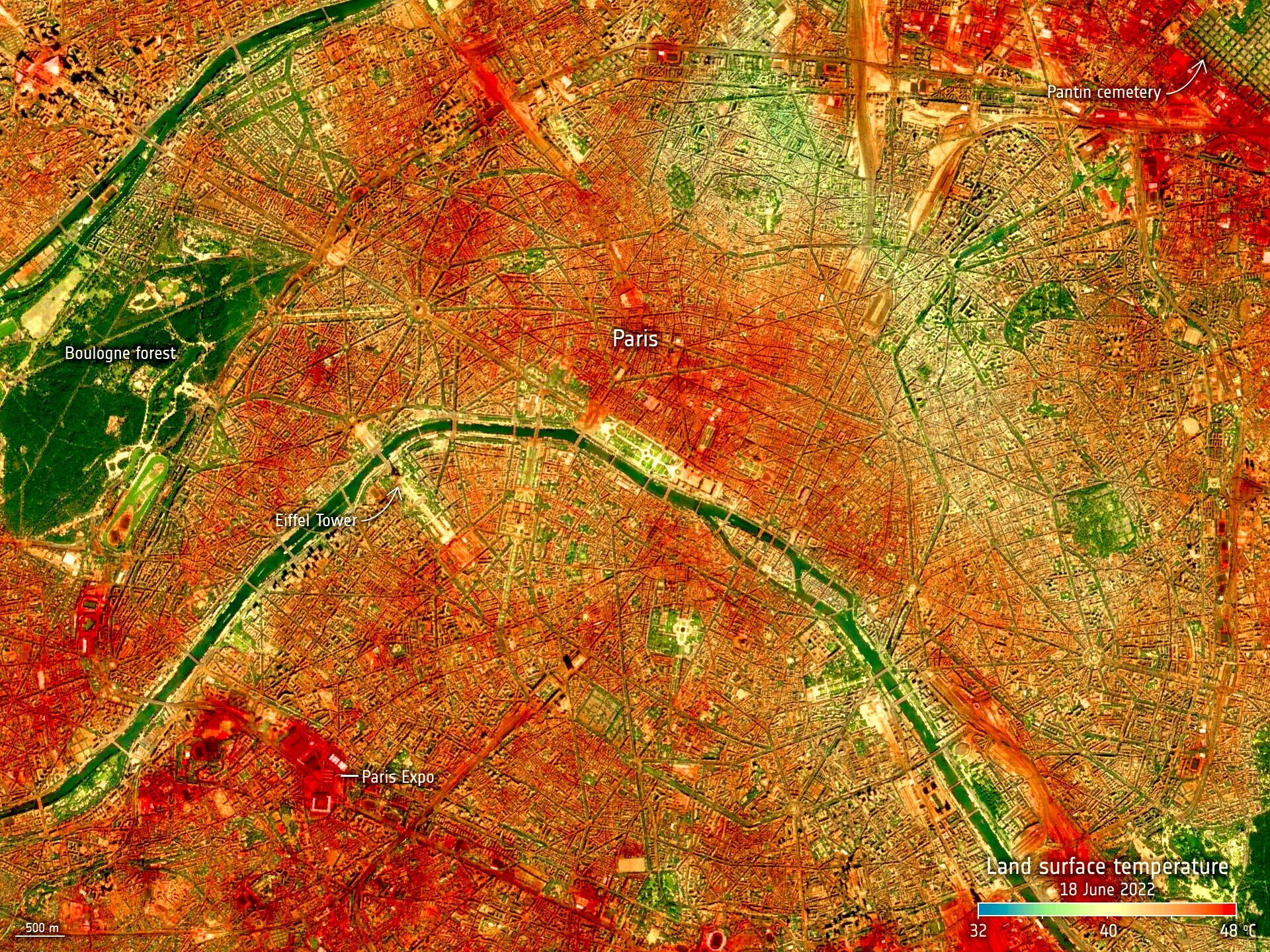 Heat wave: a map reveals the hottest areas of Paris